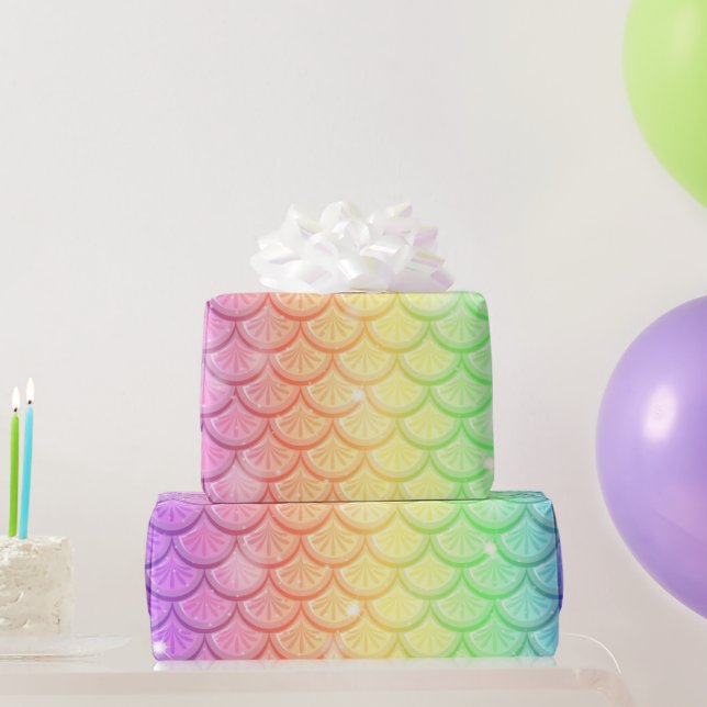 Rainbow Mermaid Scales Geschenkpapier (Partygeschenke)