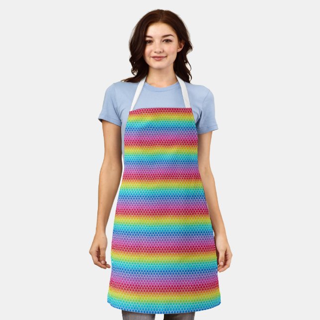 Rainbow Mermaid Skala Schürze (Getragen)