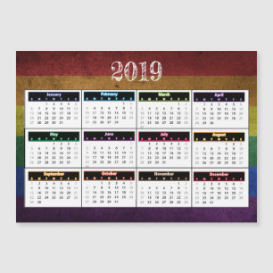Rainbow Mini Magnet Kalender 2019