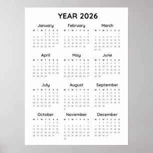 Rainbow Minimalistisch 2026 Kalenderposter Poster
