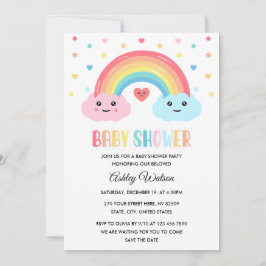 Rainbow Miracle Baby Shower Einladung