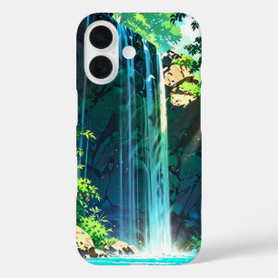 Rainbow Mist Anime Wasserfall iPhone 16 Hülle