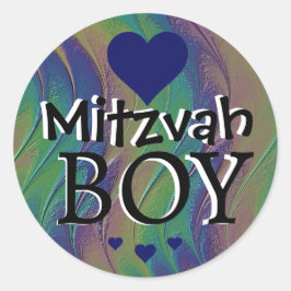 Rainbow Mitzvah Boy Runder Aufkleber
