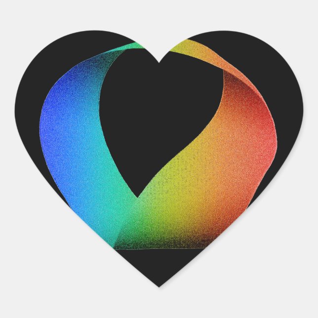 Rainbow Mobius Strip Herz-Aufkleber (Vorderseite)