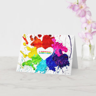 Rainbow Modern Strip LGBT Karte