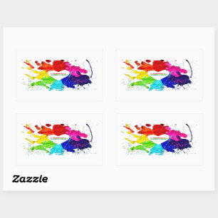 Rainbow Modern Strip LGBT Rechteckiger Aufkleber
