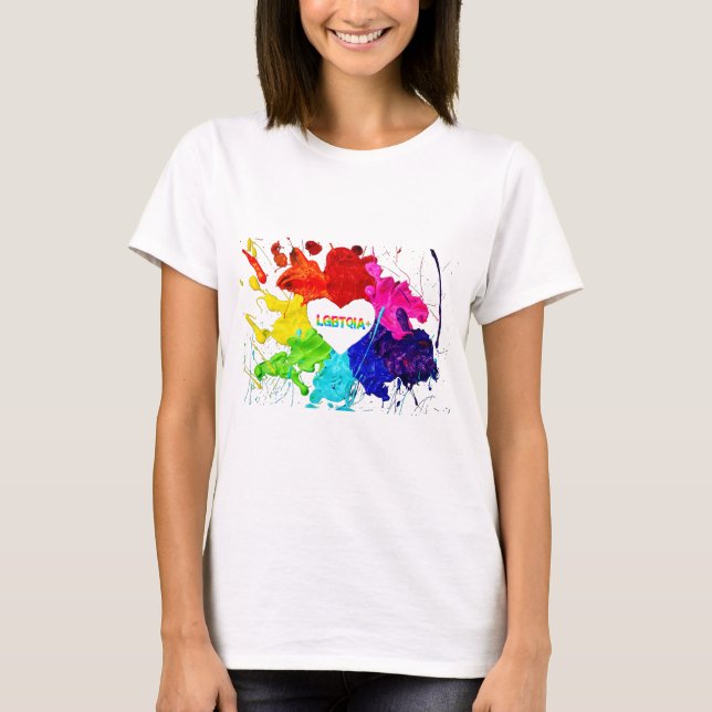 Rainbow Modern Strip LGBT T-Shirt (Vorderseite)