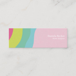 Rainbow Moderne, farbenfrohe rosa Custom Business  Mini Visitenkarte