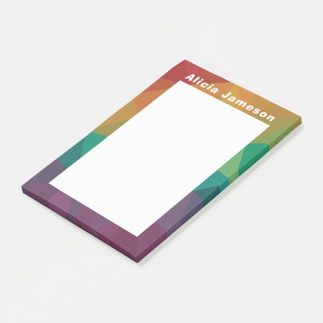 Rainbow Moderne personalisierte Post Post-it Klebezettel (angewinkelt)