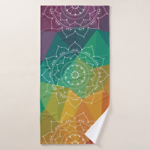 Rainbow Modernes geometrisches Yoga-Yoga-Indianerd Badhandtuch Set