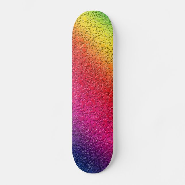 Rainbow Molten Glass Splash Effekt Skateboard (Vorderseite)