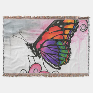 Rainbow Monarch Butterfly Original Fantasy Art Decke