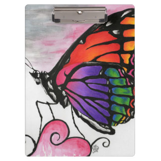 Rainbow Monarch Butterfly Original Fantasy Art Klemmbrett