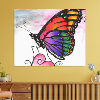 Rainbow Monarch Butterfly Original Fantasy Art Leinwanddruck