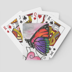 Rainbow Monarch Butterfly Original Fantasy Art Spielkarten