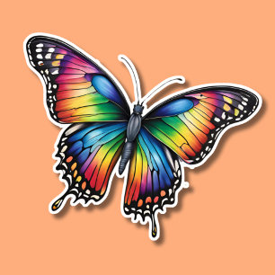 Rainbow Monarch Butterfly Wasserdicht Aufkleber