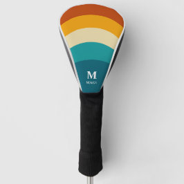 Rainbow Monogram Individuelle Name Retro Sunset St Golf Headcover