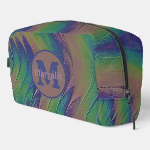 Rainbow Monogram Paint Style Dopp Kit Waschbeutel