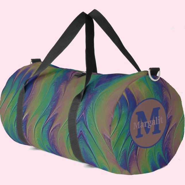 Rainbow Monogram Strip Large Duffel Bag Duffle Bag (Von Creator hochgeladen)