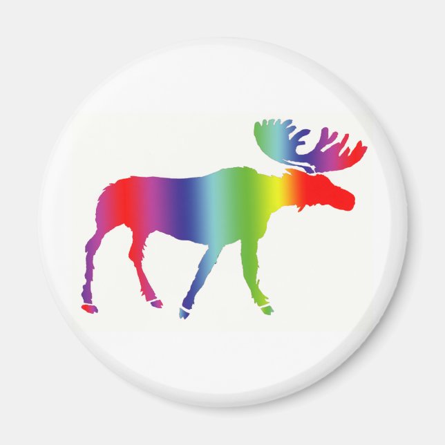 Rainbow Moose Magnet (Vorne)