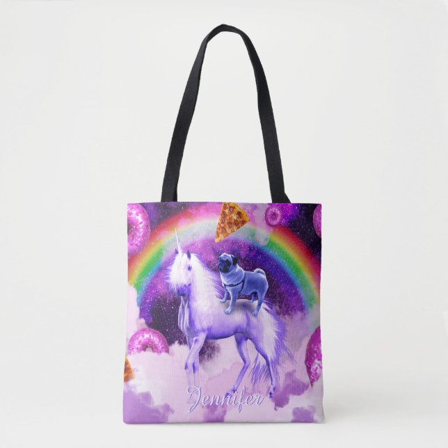 Rainbow-Mops im Weltraum auf einem Einhorn (Vorderseite)