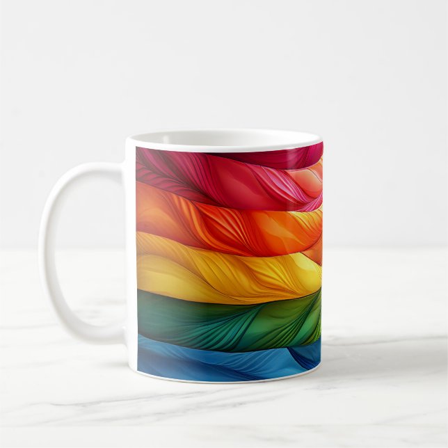 Rainbow Morning – Geometric Abstract Mug Kaffeetasse (Links)