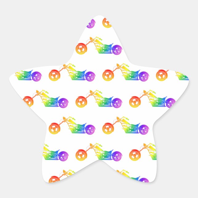 Rainbow Mortocycle Stern-Aufkleber (Vorderseite)