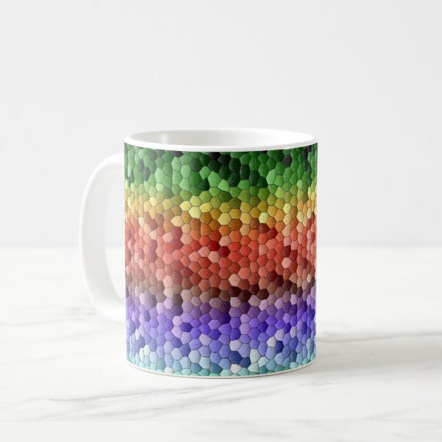 Rainbow Mosaic Pattern Kaffeetasse (Vorderseite Links)