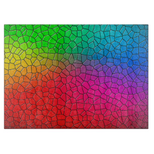 Rainbow Mosaic Tiles Schneidebrett