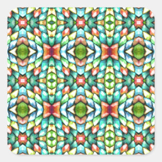 Rainbow Mosaic Tiles Stones Quadratischer Aufkleber