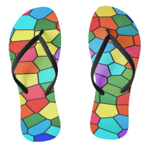 Rainbow Mosaics Flip Flops