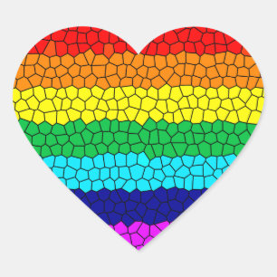 Rainbow Mosaik Herz-Aufkleber