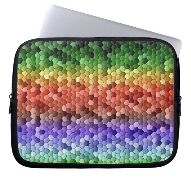 Rainbow Mosaik Muster Laptopschutzhülle (Vorderseite)