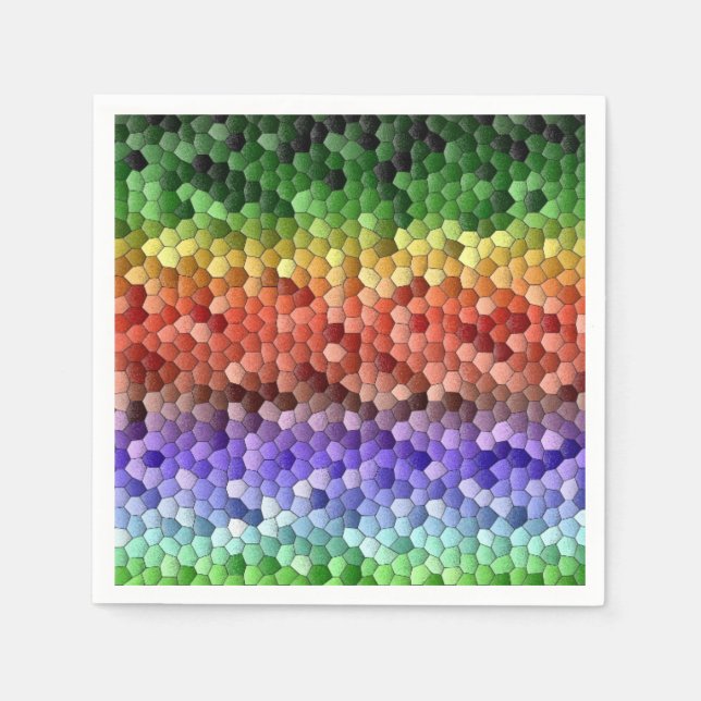 Rainbow Mosaik Muster Serviette (Vorderseite)