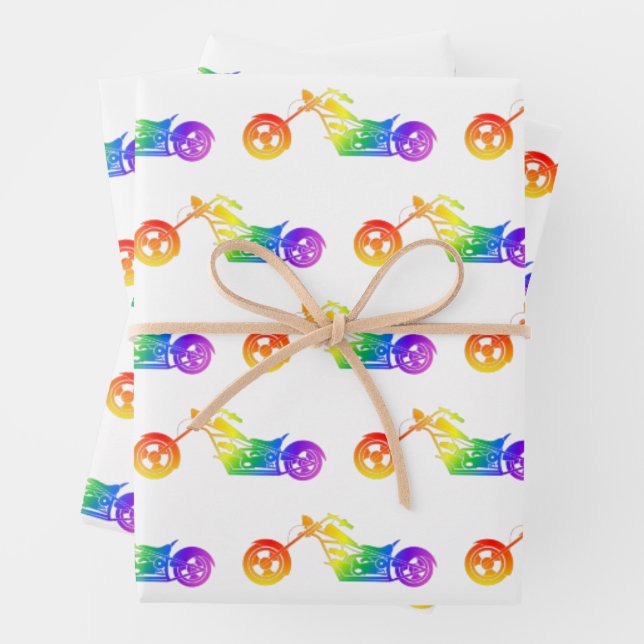 Rainbow Motorrad Geschenkpapier Set (Beispiel)