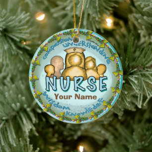 Rainbow Motto Nurse Keramik Ornament