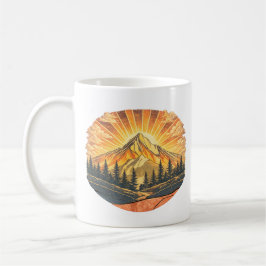 Rainbow Mountain Peak | Retro Mountains Sunrise  Kaffeetasse