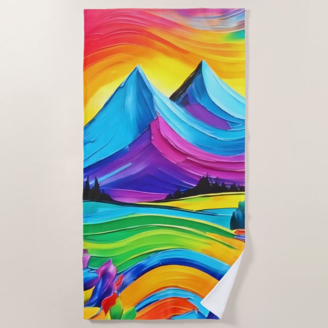 Rainbow Mountain Strandtuch (Vorderseite)