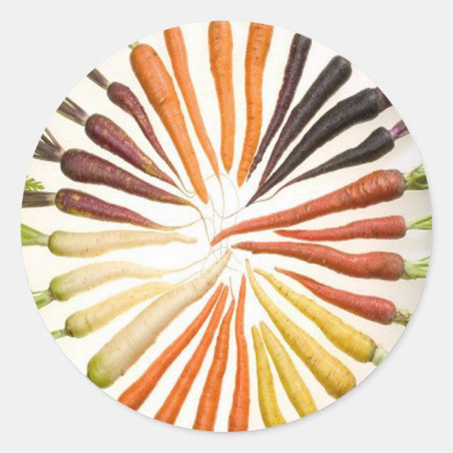Rainbow Multicolored Carrots Runder Aufkleber (Vorderseite)