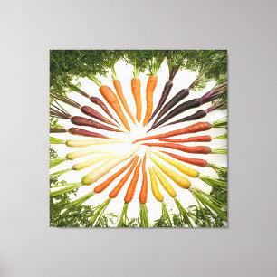 Rainbow Multicolored Carrots Square Leinwand