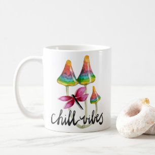 Rainbow Mushroom Chill Vibes Coffee Tasse