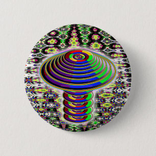 Rainbow Mushroom - Geometrisch Button