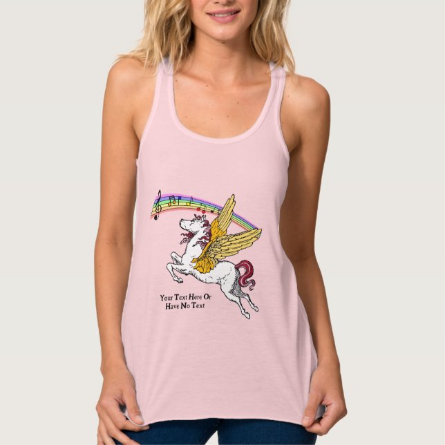 Rainbow Music Pegasus Gold Wings Griechische Mytho Tank Top (Vorderseite)