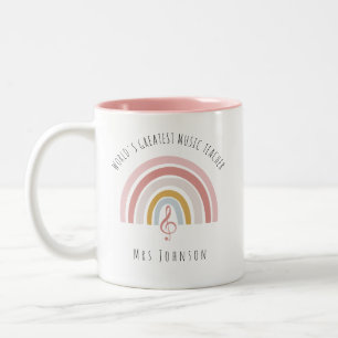 Rainbow Music Teacher Custom Danke, Geschenk Zweifarbige Tasse