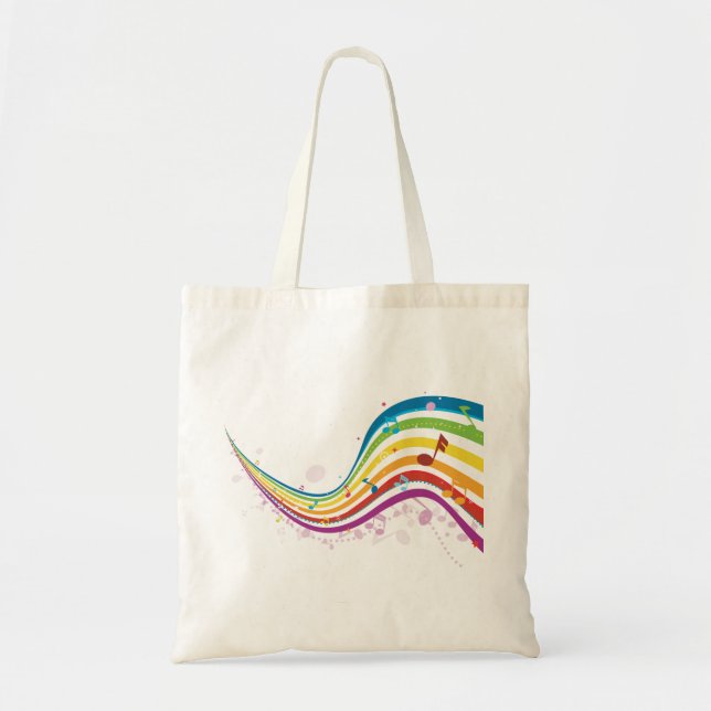 Rainbow Music Wave Tote Bag Tragetasche (Vorne)