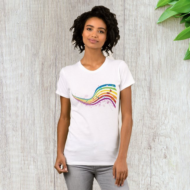 Rainbow Music Wave Womens T - Shirt (Von Creator hochgeladen)