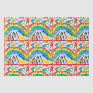 Rainbow Musical Instruments Band Teacher Decoupage Seidenpapier