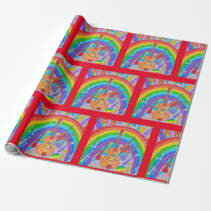Rainbow Musical Instruments Band Teacher Musiker Geschenkpapier