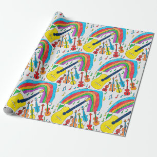Rainbow Musical Instruments Band Teacher Musiker Geschenkpapier