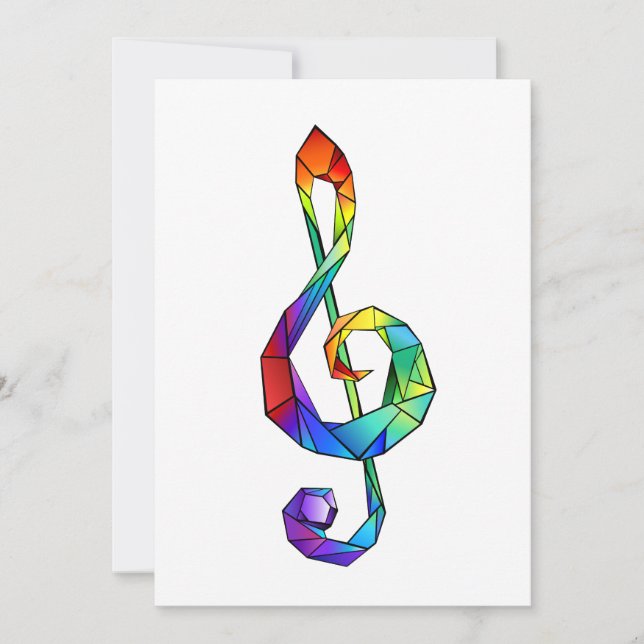 Rainbow Musical Key Dreifach-Klammer Feiertagskarte (Vorderseite)